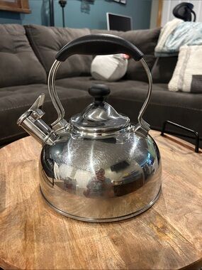 Chantal Stainless Steel Whistling Tea Kettle with Black Handle